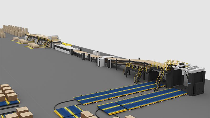 Sistema de transporte de cartón corrugado